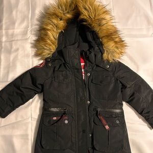 Kids Canada Weather Black Coat Size 4